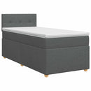 vidaXL Boxspring ágy matraccal Sötétszürke 90 x 190 cm Szövet