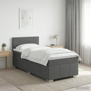 vidaXL Boxspring ágy matraccal Sötétszürke 80 x 200 cm Szövet