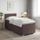 vidaXL Boxspring ágy matraccal Sötét Barna 90 x 200 cm Szövet