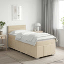 vidaXL Boxspring ágy matraccal Krémszínű 80 x 200 cm Szövet
