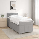 vidaXL Boxspring ágy matraccal Világosszürke 100 x 200 cm Szövet