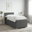 vidaXL Boxspring ágy matraccal Sötétszürke 90 x 190 cm Szövet