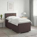 vidaXL Boxspring ágy matraccal Sötét Barna 90 x 200 cm Szövet