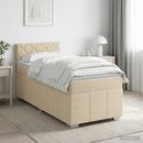 vidaXL Boxspring ágy matraccal Krémszínű 90 x 200 cm Szövet