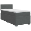 vidaXL Boxspring ágy matraccal Sötétszürke 90 x 190 cm Szövet