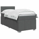 vidaXL Boxspring ágy matraccal Sötétszürke 90 x 200 cm Szövet