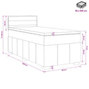 vidaXL Boxspring ágy matraccal Sötét Barna 90 x 200 cm Szövet