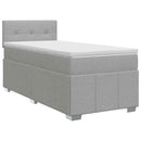 vidaXL Boxspring ágy matraccal Világosszürke 90 x 200 cm Szövet