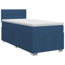 vidaXL Boxspring ágy matraccal fejtámlával Kék 90 x 200 cm Szövet