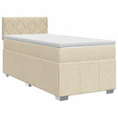 vidaXL Boxspring ágy matraccal Krémszínű 90 x 200 cm Szövet