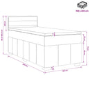 vidaXL Boxspring ágy matraccal Sötét Barna 100 x 200 cm Szövet