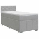 vidaXL Boxspring ágy matraccal Világosszürke 100 x 200 cm Szövet