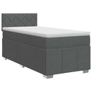 vidaXL Boxspring ágy matraccal Sötétszürke 100 x 200 cm Szövet