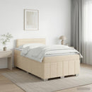 vidaXL Boxspring ágy matraccal Krémszínű 120 x 200 cm Szövet