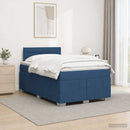 vidaXL Boxspring ágy matraccal fejtámlával Kék 120 x 200 cm Szövet