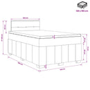 vidaXL Boxspring ágy matraccal fejtámlával Fekete 120 x 190 cm Szövet
