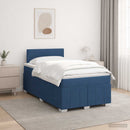 vidaXL Boxspring ágy matraccal fejtámlával Kék 120 x 200 cm Szövet