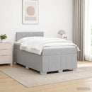vidaXL Boxspring ágy matraccal Világosszürke 120 x 200 cm Szövet
