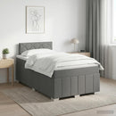 vidaXL Boxspring ágy matraccal Sötétszürke 120 x 200 cm Szövet