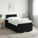 vidaXL Boxspring ágy matraccal fejtámlával Fekete 120 x 190 cm Szövet