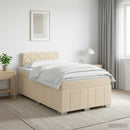vidaXL Boxspring ágy matraccal Krémszínű 120 x 200 cm Szövet
