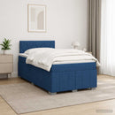 vidaXL Boxspring ágy matraccal fejtámlával Kék 120 x 190 cm Szövet