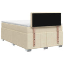 vidaXL Boxspring ágy matraccal Krémszínű 120 x 200 cm Szövet
