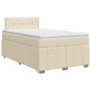 vidaXL Boxspring ágy matraccal Krémszínű 120 x 200 cm Szövet
