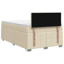 vidaXL Boxspring ágy matraccal Krémszínű 120 x 200 cm Szövet
