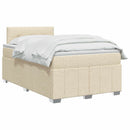 vidaXL Boxspring ágy matraccal Krémszínű 120 x 200 cm Szövet