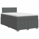 vidaXL Boxspring ágy matraccal Sötétszürke 120 x 200 cm Szövet