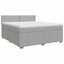 vidaXL Boxspring ágy matraccal Világosszürke 140 x 190 cm Szövet