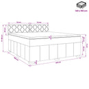 vidaXL Boxspring ágy matraccal Sötétszürke 140 x 190 cm Szövet