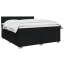 vidaXL Boxspring ágy matraccal fejtámlával Fekete 140 x 190 cm Szövet