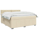 vidaXL Boxspring ágy matraccal Krémszínű 140 x 190 cm Szövet