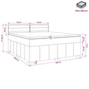 vidaXL Boxspring ágy matraccal Sötét Barna 140 x 200 cm Szövet