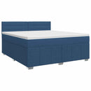 vidaXL Boxspring ágy matraccal fejtámlával Kék 140 x 200 cm Szövet