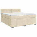 vidaXL Boxspring ágy matraccal Krémszínű 140 x 200 cm Szövet