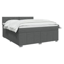 vidaXL Boxspring ágy matraccal Sötétszürke 140 x 200 cm Szövet