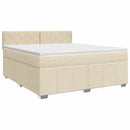 vidaXL Boxspring ágy matraccal Krémszínű 140 x 200 cm Szövet