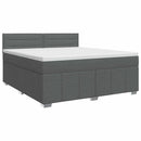 vidaXL Boxspring ágy matraccal Sötétszürke 160 x 200 cm Szövet