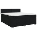 vidaXL Boxspring ágy matraccal fejtámlával Fekete 160 x 200 cm Szövet
