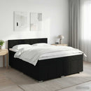 vidaXL Boxspring ágy matraccal fejtámlával Fekete 140 x 190 cm Szövet