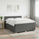 vidaXL Boxspring ágy matraccal Sötétszürke 160 x 200 cm Szövet