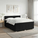 vidaXL Boxspring ágy matraccal fejtámlával Fekete 180 x 200 cm Szövet