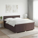 vidaXL Boxspring ágy matraccal Sötét Barna 140 x 200 cm Szövet