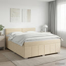 vidaXL Boxspring ágy matraccal Krémszínű 140 x 190 cm Szövet