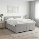 vidaXL Boxspring ágy matraccal Világosszürke 180 x 200 cm Szövet