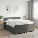vidaXL Boxspring ágy matraccal Sötétszürke 180 x 200 cm Szövet