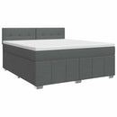 vidaXL Boxspring ágy matraccal Sötétszürke 180 x 200 cm Szövet